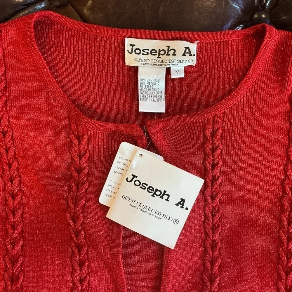 Joseph A. Red silk sweater , New with tags - Picture 3 of 5
